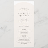 Modern minimalistisch boog bruiloft programma programmakaart (Voorkant)