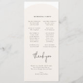 Modern minimalistisch boog bruiloft programma programmakaart (Achterkant)