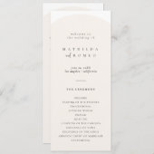 Modern minimalistisch boog bruiloft programma programmakaart (Voorkant / Achterkant)