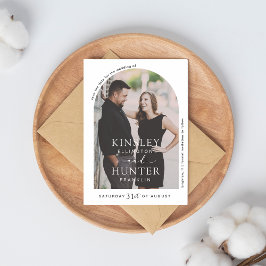 Modern minimalistisch boogvormig Afbeelding Save t The Date