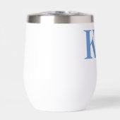 Modern Minimalistisch Bord Blauw Monogram (Voorkant)