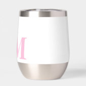 Modern Minimalistisch Bord Roze Monogram (Achterkant)