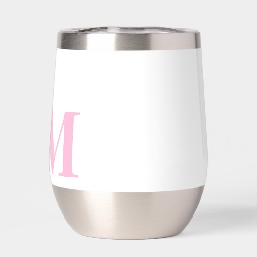 Modern Minimalistisch Bord Roze Monogram (Achterkant)