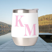 Modern Minimalistisch Bord Roze Monogram