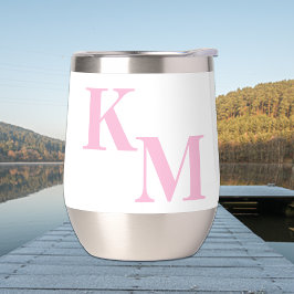 Modern Minimalistisch Bord Roze Monogram