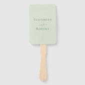 Modern minimalistisch Bord Sage Green Wedding Prog Handwaaier (Voorkant)