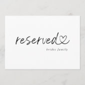 Modern Minimalistisch Bord Voor Gereserveerde Trou (Voorkant)