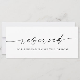 Modern minimalistisch bordje gereserveerd voor bru