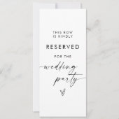 Modern minimalistisch bordje gereserveerd voor bru (Voorkant)