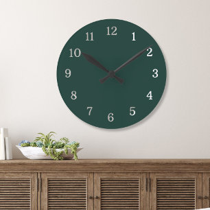 Modern Minimalistisch Bos Groen En Wit Ronde Klok