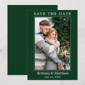 Modern minimalistisch bos groen save the date (Voorkant / Achterkant)