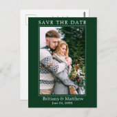 Modern minimalistisch bos groen sparen de Datum Briefkaart (Voorkant / Achterkant)