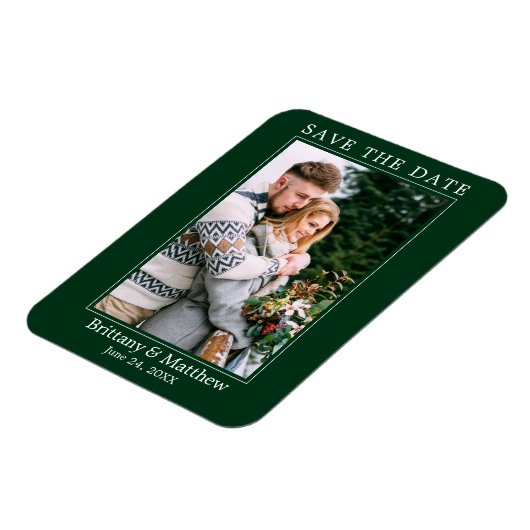 Modern minimalistisch bos groen sparen de Datum Magneet (Linkerzijde)