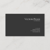 Modern minimalistisch botanisch grijs en zwart visitekaartje (Achterkant)