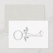 Modern Minimalistisch Botanisch Monogram  Notitiekaartje (Voorkant / Achterkant)