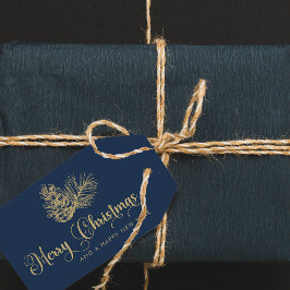 Modern Minimalistisch Botanisch Vrolijk Kerstmis S Cadeaulabel