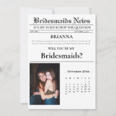 Modern Minimalistisch bruidsmeisje voorstel krant Kaart (Voorkant)