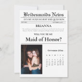 Modern Minimalistisch bruidsmeisje voorstel krant Kaart (Voorkant)