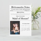Modern Minimalistisch bruidsmeisje voorstel krant Kaart (Staand voorkant)