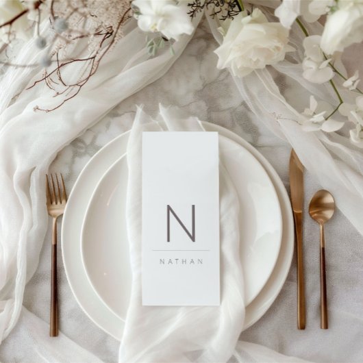 Modern minimalistisch bruiloft menu en gastkaart kaart