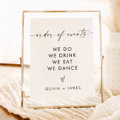 Modern Minimalistisch Bruiloft Orde der Gebeurteni Poster