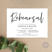 Modern minimalistisch, bruiloft repetitie en diner kaart