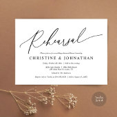 Modern minimalistisch, bruiloft repetitie en diner kaart