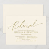 Modern minimalistisch, bruiloft repetitie en diner kaart (Voorkant / Achterkant)