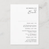 Modern Minimalistisch Bruiloft Schema van Evenemen Informatiekaartje (Voorkant)