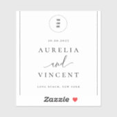 Modern minimalistisch bruiloft sticker (Vel)