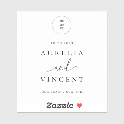 Modern minimalistisch bruiloft sticker (Vel)