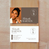 Modern minimalistisch bruin en wit vet visitekaartje