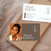 Modern minimalistisch bruin en wit vet visitekaartje