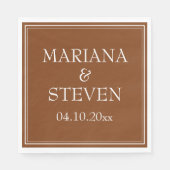 Modern Minimalistisch Bruin Servet (Voorkant)