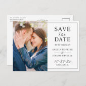 Modern minimalistisch budget Foto slaat de datum o Briefkaart (Voorkant / Achterkant)