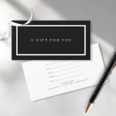 Modern minimalistisch cadeaucertificaat