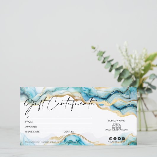 modern minimalistisch cadeaukaartencertificaat toe (Staand voorkant)