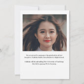 Modern minimalistisch Casual foto afstuderen Aankondiging (Achterkant)