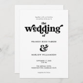 Modern minimalistisch Casual fotohuwelijk met Retr Kaart (Voorkant / Achterkant)