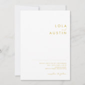 Modern minimalistisch Casual goudlettertype Kaart (Voorkant)