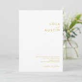 Modern minimalistisch Casual goudlettertype Kaart (Staand voorkant)