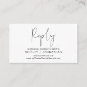 Modern minimalistisch Casual, zwart, bruiloft RSVP Informatiekaartje (Voorkant)