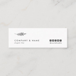 Modern minimalistisch Chic Elegant Leaf White en G Mini Visitekaartje