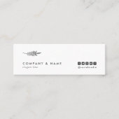 Modern minimalistisch Chic Elegant Leaf White en G Mini Visitekaartje (Voorkant)