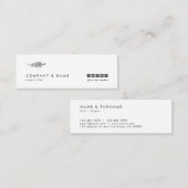 Modern minimalistisch Chic Elegant Leaf White en G Mini Visitekaartje (Voorkant / Achterkant)
