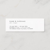 Modern minimalistisch Chic Elegant Leaf White en G Mini Visitekaartje (Achterkant)