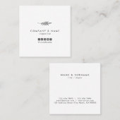 Modern minimalistisch Chic Elegant Leaf White en G Vierkante Visitekaartje (Voorkant / Achterkant)
