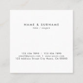 Modern minimalistisch Chic Elegant Leaf White en G Vierkante Visitekaartje (Achterkant)