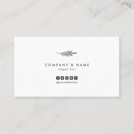 Modern minimalistisch Chic Elegant Leaf White en G Visitekaartje