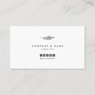 Modern minimalistisch Chic Elegant Leaf White en G Visitekaartje